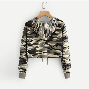 Sudaderas informales de yoga con capucha para mujer recortadas personalizadas al por mayor sudaderas con capucha de invierno transpirables de color sólido para niñas para la temporada de otoño - Product Image 6