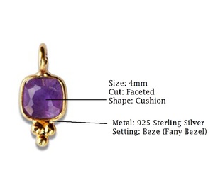 Vessonite Fancy Bisel Charms Colgante - Product Image 2