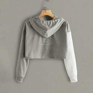 Sweat à capuche d'hiver décontracté court du fabricant pakistanais Logo avant de couleur personnalisée col à capuche léger quantité minimale de commande bas haut court - Product Image 4