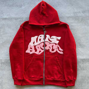 Sudadera con capucha personalizada de alta calidad para hombre, estampado de soplo con cremallera, ropa OEM de buena calidad para invierno, diseño tejido anticontracción - Product Image 3