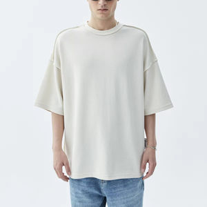Custom Wholesale Men's Streetwear 100% Cotton Oversized Custom GSM <b>T</b>-<b>Shirt</b> High Quality Heavy Sewn Blank Design <b>White</b> - Product Image 4