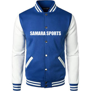 Chaqueta Varsiti de satén de poliéster rojo con diseño en blanco de la más alta calidad, chaqueta Varsiti de manga larga con logotipo personalizado de béisbol para hombre - Product Image 1