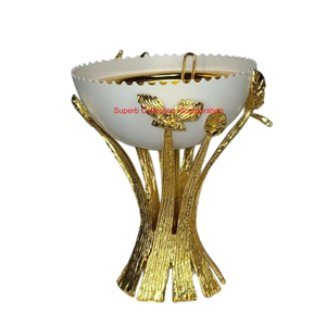 Quemador de incienso con diseño de hoja de latón de lujo, soporte decorativo para cuenco, soporte de fragancia aromática de Metal negro dorado, artículo de regalo para decoración del hogar - Product Image 2