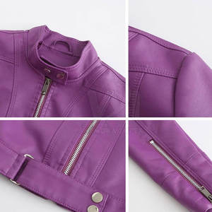 Chaqueta de Cuero para Mujer, Venta al por Mayor, Alta Calidad, Logotipo Personalizado Impreso - Product Image 6