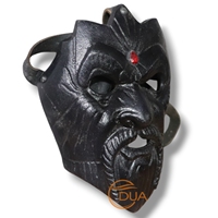 Masque Cosplay en métal inspiré de God of War imprimé UV et nickelé noir pour jeux vidéo ou personnages de films