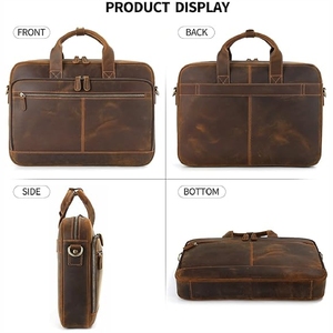 Nuevo bolso de oficina de cuero genuino para hombre de calidad profesional 2025, bolsos de cuero con logotipo personalizado OEM de cuero de negocios de alta calidad - Product Image 2