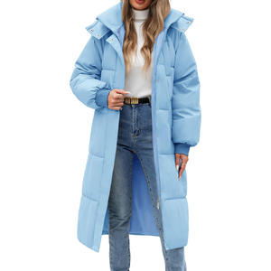 Veste d'hiver pour femme personnalisable, doudoune longue, cristal respirant, réversible, rembourrage en coton, coupe-vent, bomber, vêtements d'extérieur - Product Image 4