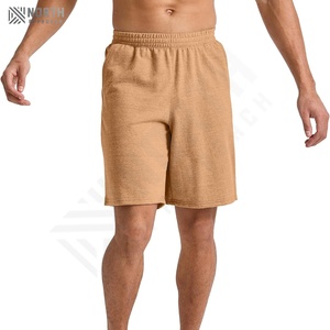 Shorts de sport pour hommes, style streetwear, couleur unie, micro-stretch, molleton, cordon de serrage, vente en gros - Product Image 1