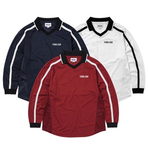 <b>Men</b> Vintage Breathable Polyester Fabric Soccer Jersey Leisure Oversized Long Sleeve Sport Polo Shirt Custom Sublimation Logo - Product Image 6