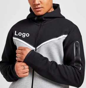 Men Tech Fleece Tracksuit Soft Cotton Hooded Pullover Regular Fit Breathable Two Piece <b>Jogger</b> <b>Set</b> - Product Image 3