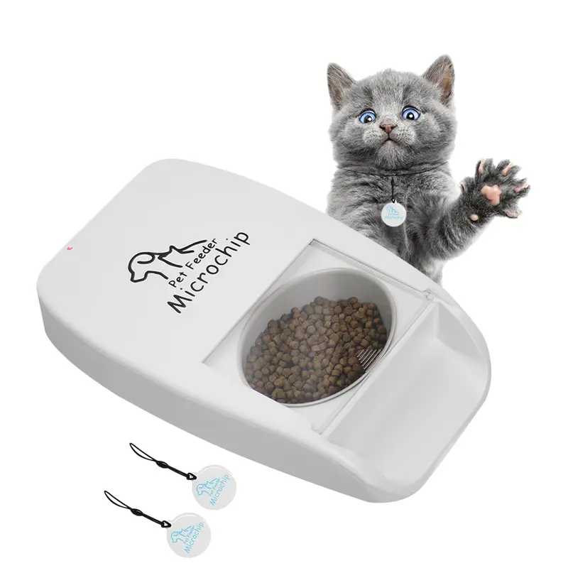 Alimentador automático para mascotas, Microchip para comida, sin estrés, adecuado para comida húmeda y seca