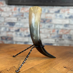 Customizable Best Quality Hand Carved Genuine Polished Natural Viking Drinking Horn with Metal Stand Premium <b>Decoration</b> & <b>Party</b> - Product Image 1