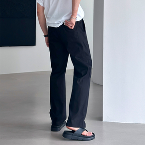 Pantalones de hombre coreanos para hombre de pierna ancha Casual 4 vías de algodón elástico Unisex pantalones diarios suave cómodo Streetwear 4 colores H4009 - Product Image 1