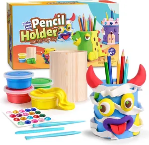 Arts and Crafts Kit für Kinder Machen Sie Ihren eigenen Stift halter mit luft trockenem Ton, der Ton für Kinder modelliert