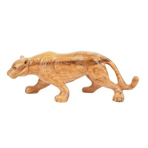 Sculpture de Puma en bois d'olivier écologique sculptée à la main, 20 cm, figurine de chat sauvage faite à la main pour anniversaire, vente en gros de Bethléem - Product Image 3