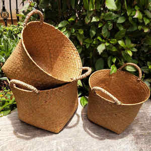 Meilleure vente, paniers de rangement en jonc de mer de haute qualité, vente en gros de décoration intérieure fabriquée au Vietnam, ressemblance avec des jacinthes d'eau - Product Image 5