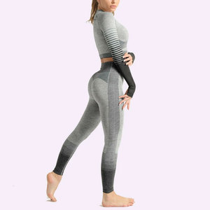 Ensemble de yoga en spandex 2 pièces sur mesure de différentes couleurs Ensemble de yoga en spandex 2 pièces à prix raisonnable - Product Image 2