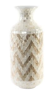 Vase Cylindrique Moderne en Nacre Capiz de Haute Qualité, Vase de Sol Durable Tressé à la Main Écologique pour la Décoration Intérieure - Product Image 5