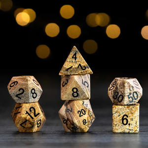 Dés en pierre de haute qualité, jaspe naturel, cristaux de guérison Reiki, pierres gravées, ensemble de dés personnalisés, cristaux vikings. - Product Image 5