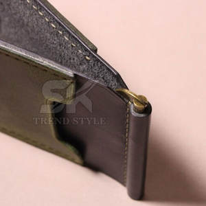 Portefeuille porte-monnaie fin en cuir véritable à prix de gros, à une seule couleur, pour hommes, fabriqué au Pakistan - Product Image 5
