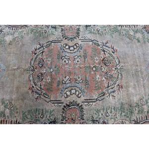 Tapis traditionnel en laine vert beige 5.9x8.7 pieds motif Aubusson classique Design turc vintage pour salon couloir Latex - Product Image 5