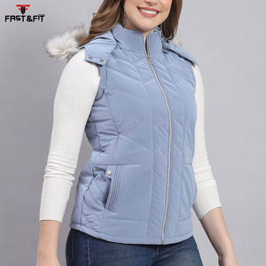 Gilet en coton sans manches pour femmes avec fermeture éclair Vente en gros Usine Conception personnalisée Vêtements d'extérieur décontractés populaires Veste bouffante à vendre - Product Image 3