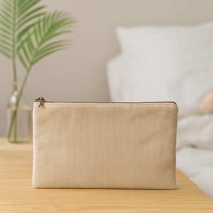 Coton et lin épaissi maison tissu impression personnalisation en gros écologique fermeture éclair pochette de voyage - Product Image 1