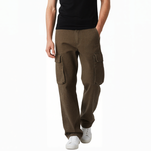 Pantalon cargo droit pour homme, surdimensionné, ample, multi-poches, lavé, anti-froissement, pantalon de survêtement décontracté, randonnée en plein air, pantalon en coton - Product Image 3