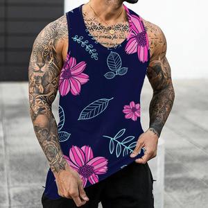 100% coton en gros hommes débardeur Premium élégant été Gym maillots 3D Sublimation imprimé respirant débardeur - Product Image 2