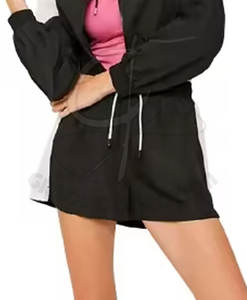 Elegante conjunto de dos piezas con material de poliéster Actividades al aire libre para mujeres Conjuntos cortavientos con logotipo personalizado - Product Image 5