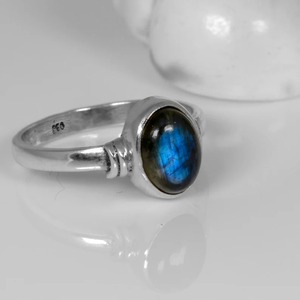 Anillo Bohemio de Plata de Ley 925 con Labradorita, Hecho a Mano, Estilo Vintage, Minimalista, con Perla de Agua Dulce en Bisel, Regalo - Product Image 6