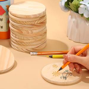 จานรองแก้วไม้แพ็ก24แพ็กที่ยังไม่เสร็จสำหรับงานฝีมือธรรมชาติและแอสเตอร์ - Product Image 5