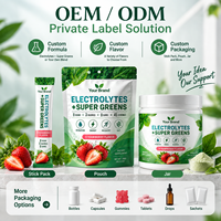 Poudre de boisson électrolytique Super Greens OEM avec sachet individuel, marque privée, supplément d'hydratation, santé intestinale