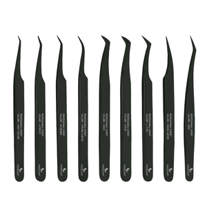 Chuyên Nghiệp Tốt Nhất Lông Mi Mở Rộng Nguồn Cung Cấp Thép Không Gỉ Màu Đen Bền Mẹo Chỉ <span class=keywords><strong>Lash</strong></span> Nhíp Khối Lượng Ứng Dụng - Product Image 1