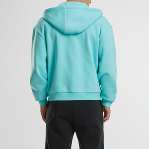 Style de rue hommes à manches longues fermeture éclair à capuche pour hommes 100% doux coton fermeture éclair Streetwear avec Logo personnalisé broderie commande en gros - Product Image 2
