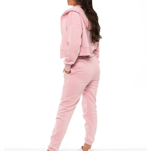 Compro Quick Dry Oem Service Mujeres Crop Top Track Suits Set Precio al por mayor 2 piezas Set Custom Made Women CropTop Track Suits 2026 - Product Image 6