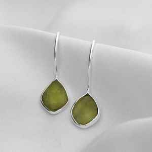 Pendientes colgantes de plata de ley 925 hechos a mano de diseñador, piedras preciosas de citrino crudas naturales personalizadas para mujeres para regalo de boda - Product Image 4
