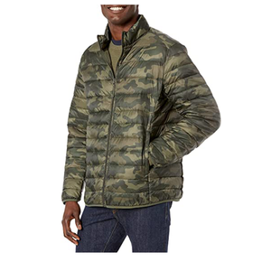 Chaqueta de Lona Acolchada Impermeable y Cómoda para Hombre, Otoño Invierno 2025, Venta al por Mayor, Logotipo Personalizado Bordado, Cuello Mao, Camuflaje - Product Image 1