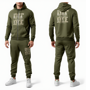 Conjunto Deportivo para Hombre, Color Verde Oliva, con Estampado DTF, Sudadera con Capucha y Pantalones Jogger, Ropa Casual de Moda - Product Image 4