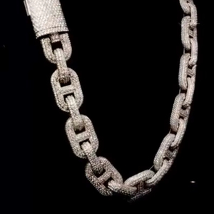 Moissanite Cuban Link Chain Rhodium Plated Wedding & Anniversary Gift <b>for</b> <b>Men's</b> 15mm Cut Iced Fine Jewelry 925 Sterling Silver - Product Image 5