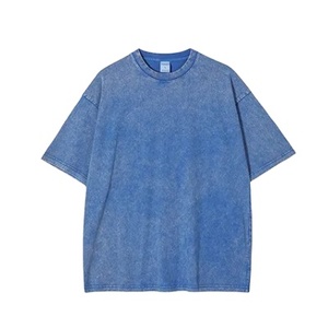 Personalizado de gran tamaño suelto gota hombro diseñador hombre Vintage hombre ácido lavado camiseta hombres camiseta para hombres DDP envío - Product Image 1