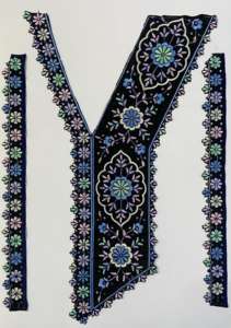 Exquisitos diseños de escote bordados, bordados artesanales personalizados para marcas de moda y fabricantes de ropa hechos en la India 100% - Product Image 5