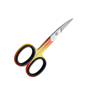 Poignée de couleur personnalisée ciseaux à cuticules pour ongles lame incurvée pour salons de beauté avec pointe pointue en acier inoxydable avec finition polonaise - Product Image 2