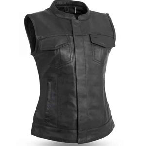 New Summer Women Leather <b>Vest</b> Motorcycle Men WOMEN Fashion Customize Wholesale Solid <b>Black</b> Plus Size Motorbike Real Leather <b>Vest</b> - Product Image 1
