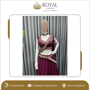 Fournisseur indien, Design Unique, tendance, Style drapé, broderie Georgette avec séquence, Lehenga Choli - Product Image 4