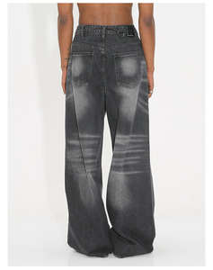 Meilleures ventes Jeans en denim pour hommes de haute qualité, style décontracté, lavage noir, style ample, jeans confortables pour hommes - Product Image 6