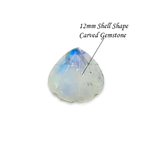 Piedra de Luna gris tallada en forma de concha, Gema Natural tallada a mano, piedra de Briolette para fabricación de joyas, DIY - Product Image 3