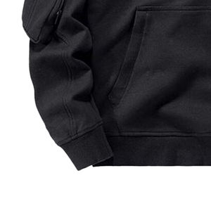 Pull à capuche d'hiver pour hommes 100% coton uni à capuche surdimensionné recadrée Boxy Fit brodé Technique - Product Image 4