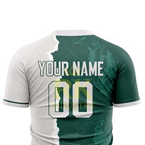 Maillots de football d'équipe athlétique unisexe, impression par sublimation, évacuation de l'humidité, nom et numéro personnalisés, 100% polyester, couleur personnalisée - Product Image 2