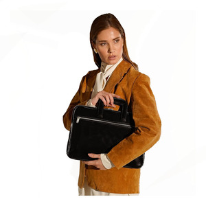 กระเป๋าหนัง PU งานแฮนด์เมดแนววินเทจขนาด18นิ้วกระเป๋าเอกสารสะพายข้างใส่แล็ปท็อปสำหรับผู้ชายและผู้หญิง - Product Image 1